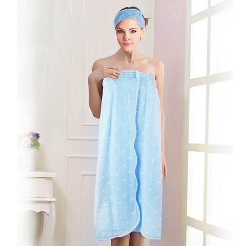 Pure Cotton Bath Robe and Headband