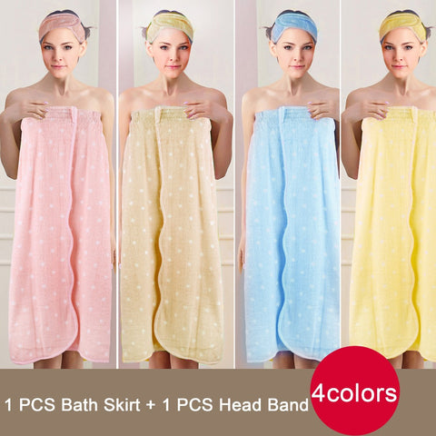 Pure Cotton Bath Robe and Headband