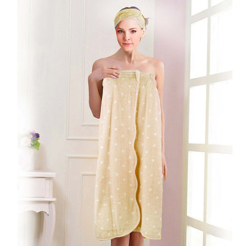 Pure Cotton Bath Robe and Headband